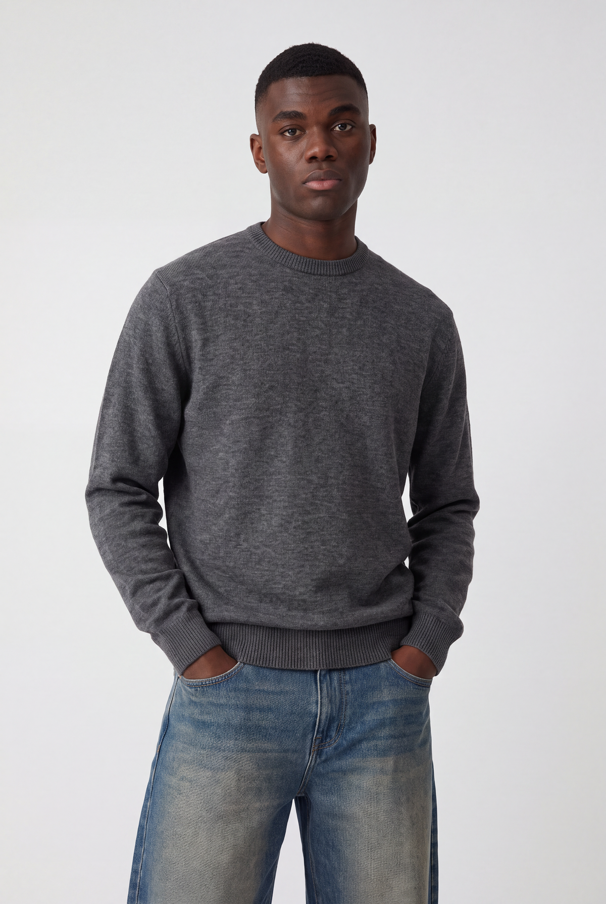 Camisola Gola Redonda - Smoked Pearl