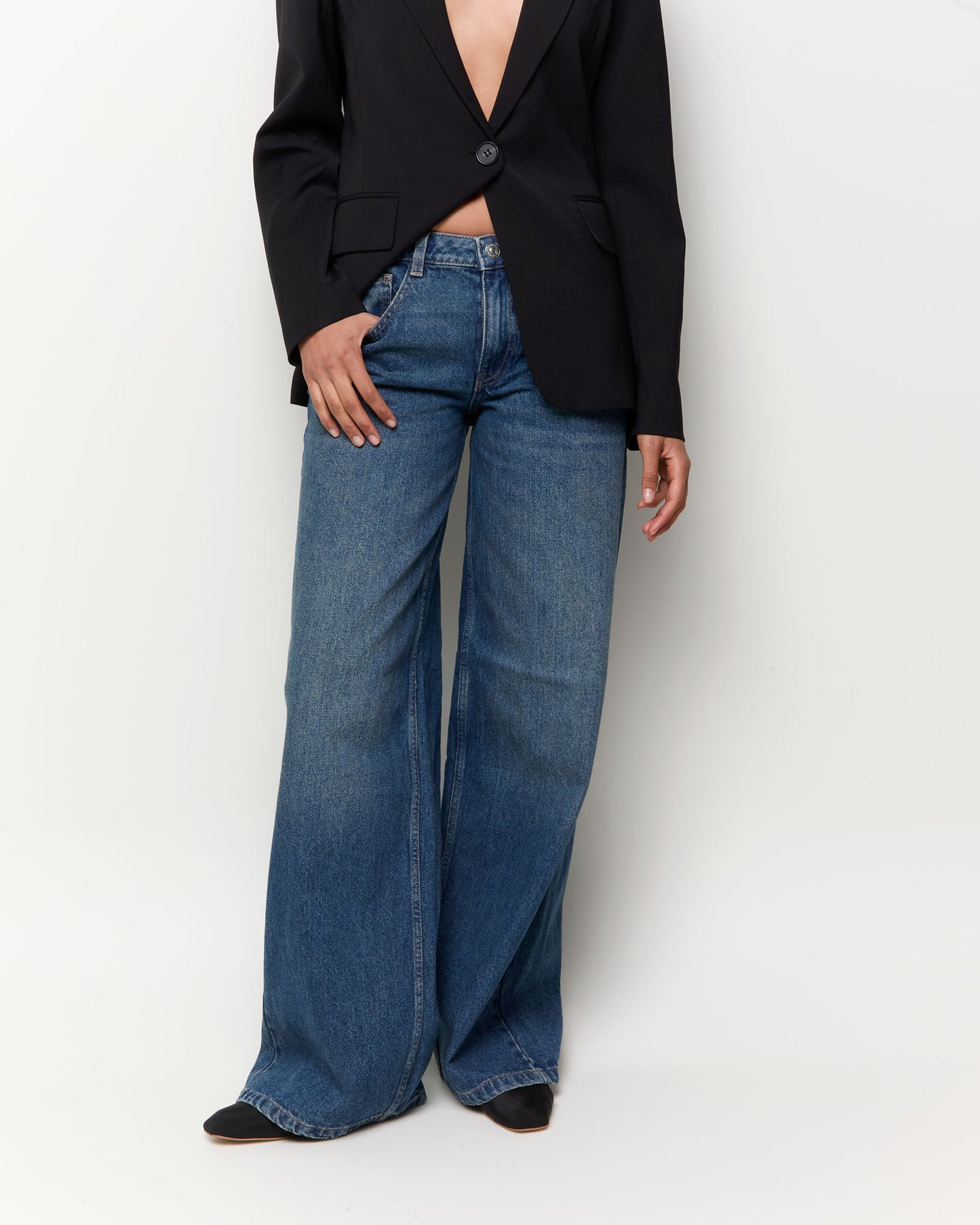 Jeans wide leg low rise
