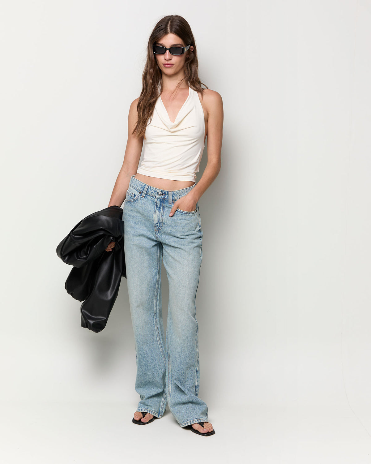straight mid-rise jeans