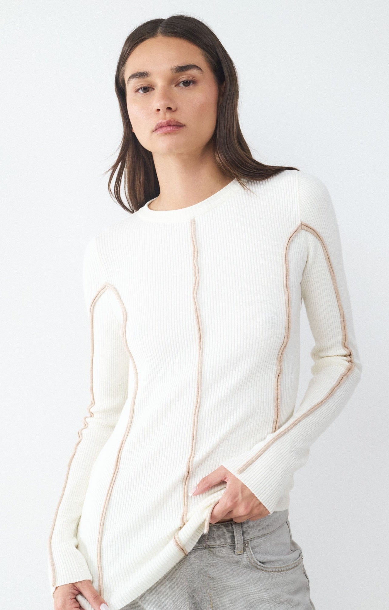 Jersey canalé costuras