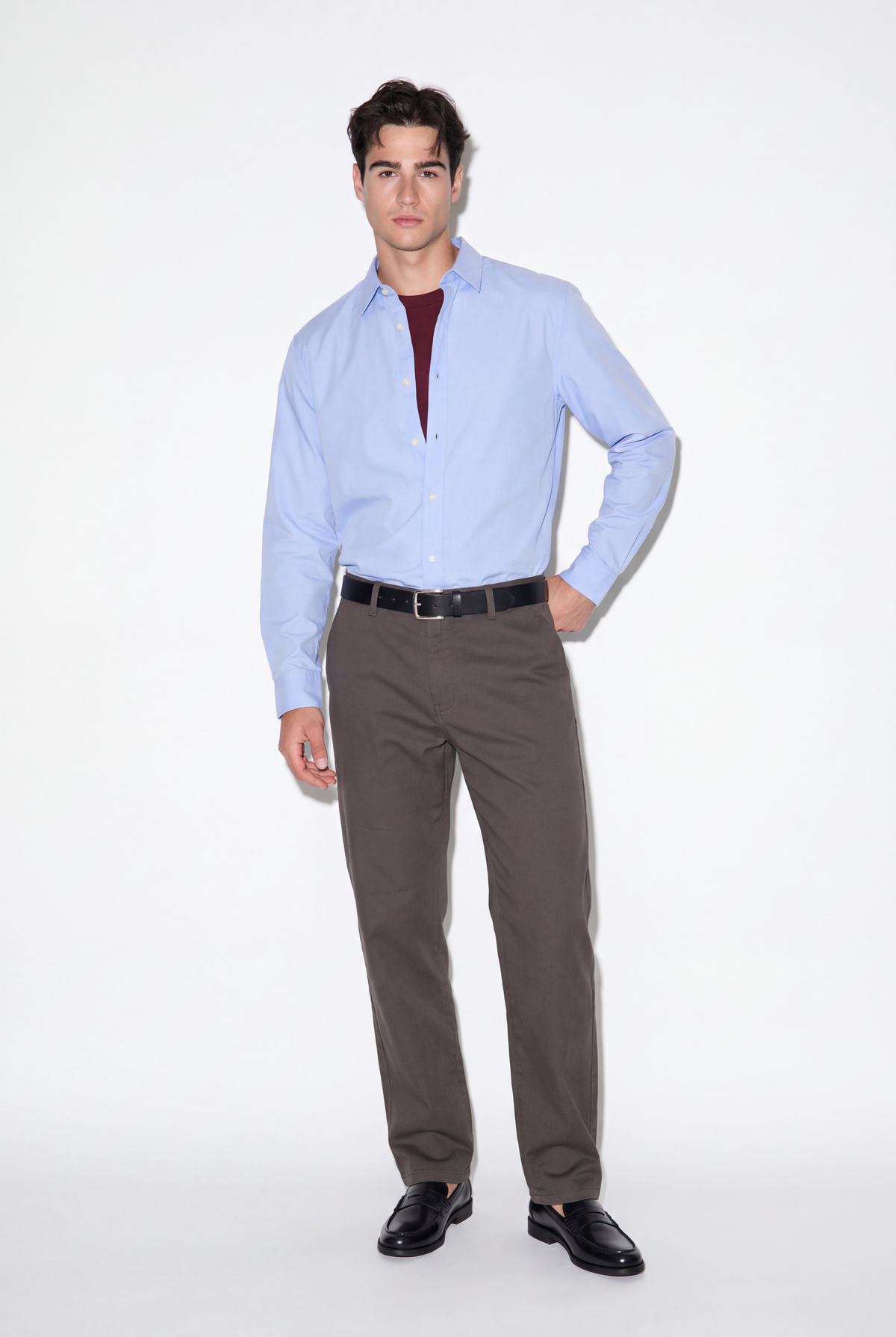 Straight Structured Trousers
