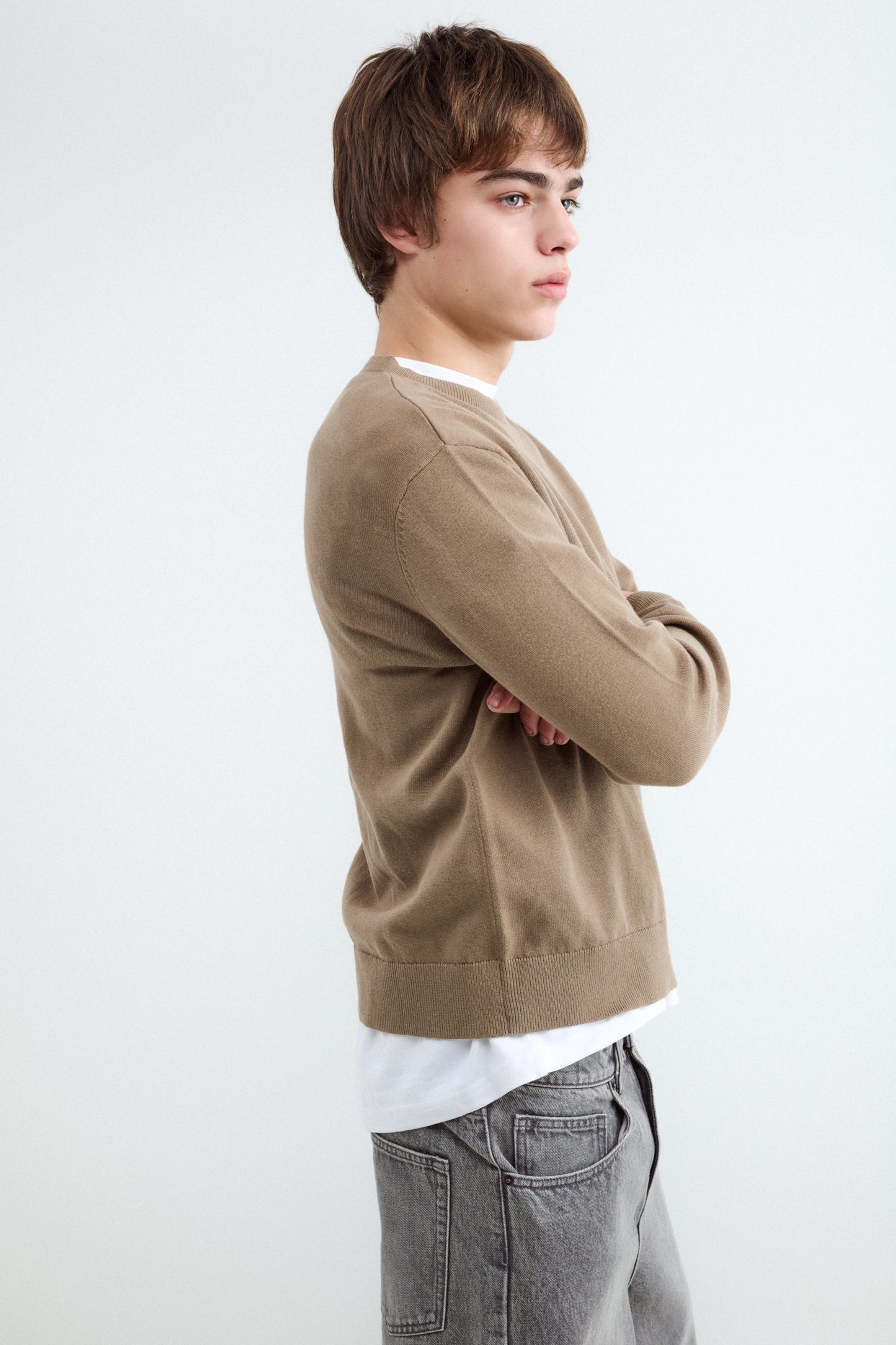 Fine Knit Round Neck Jumper