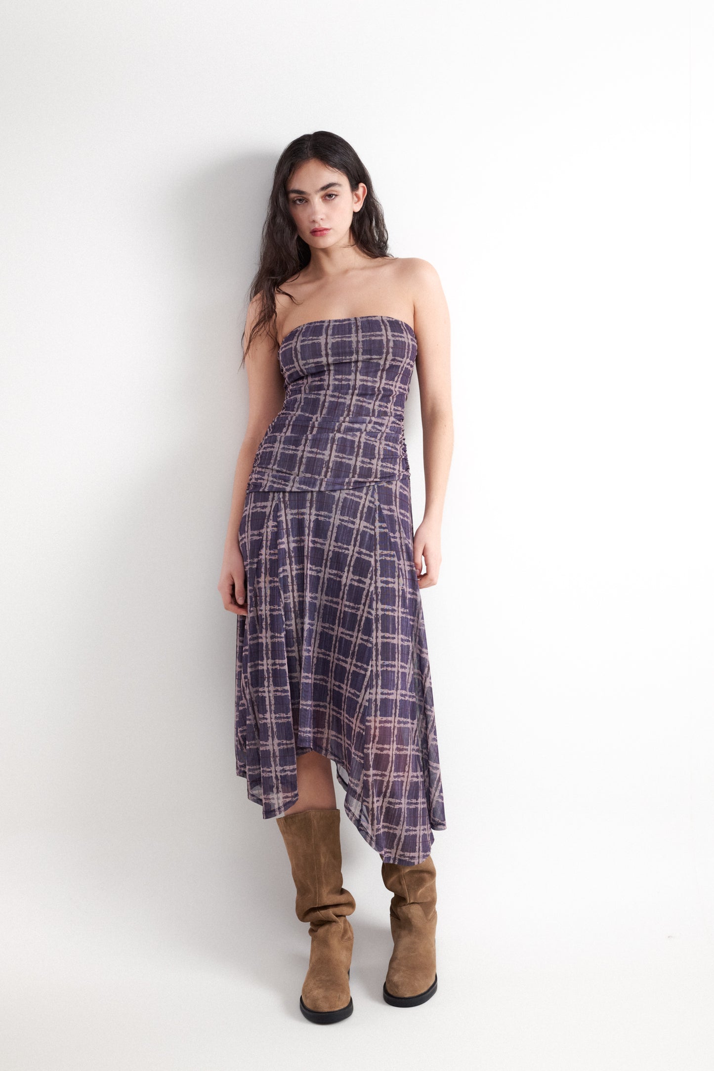 Plaid print dress