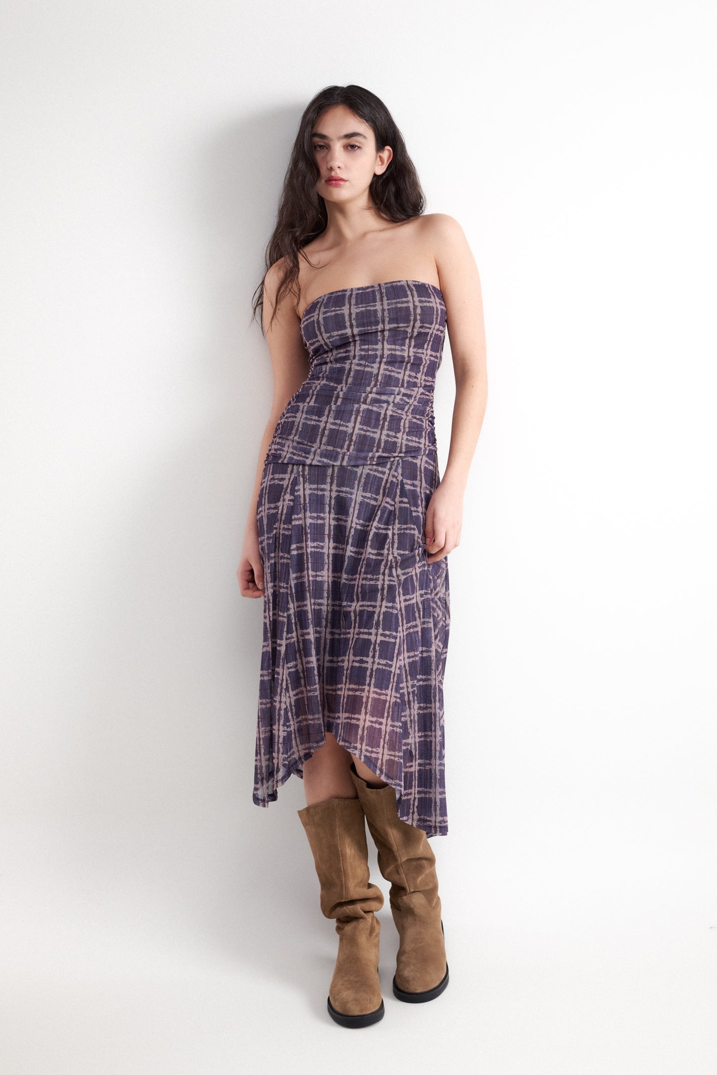 Plaid print dress