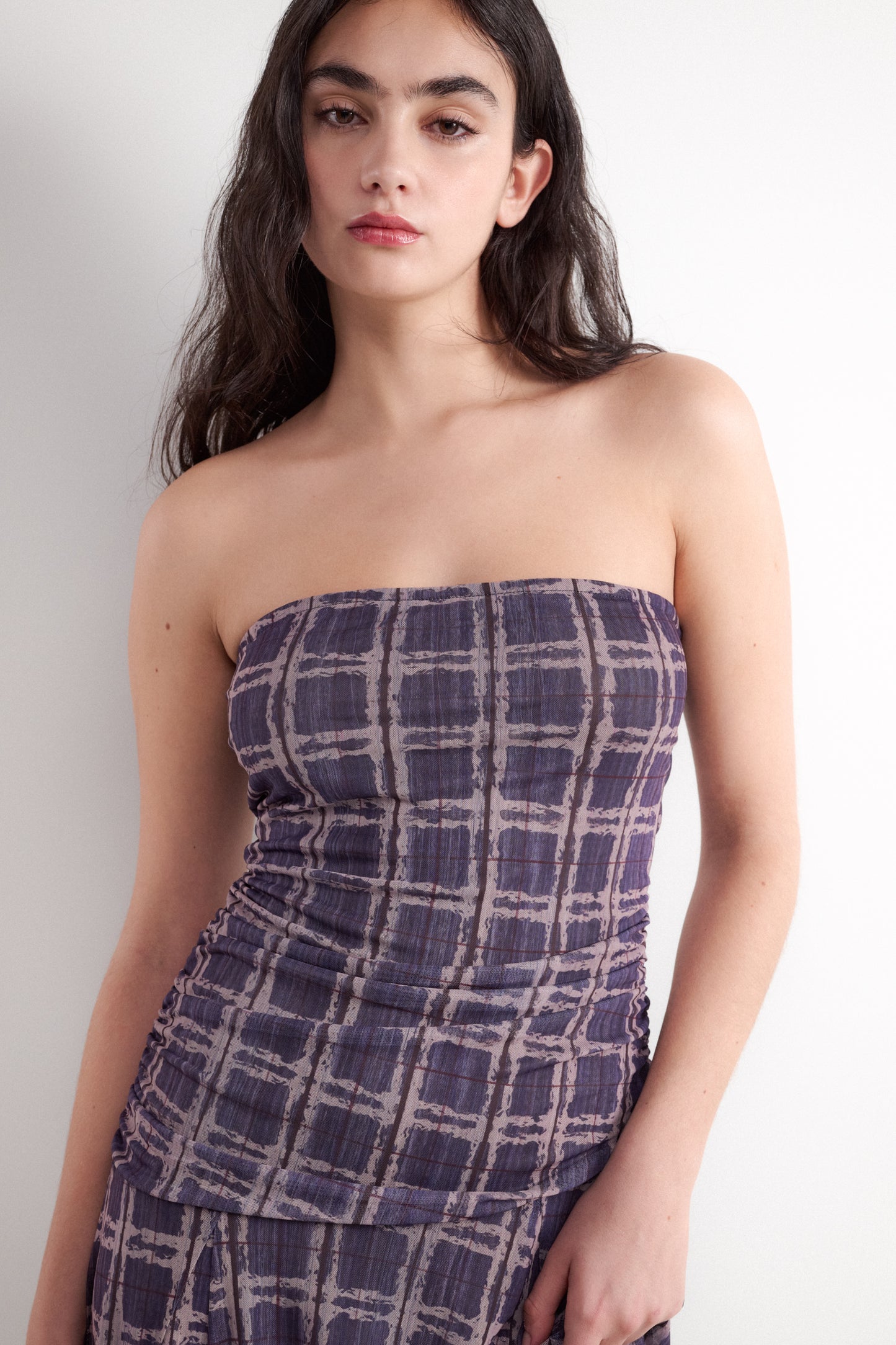Plaid print dress