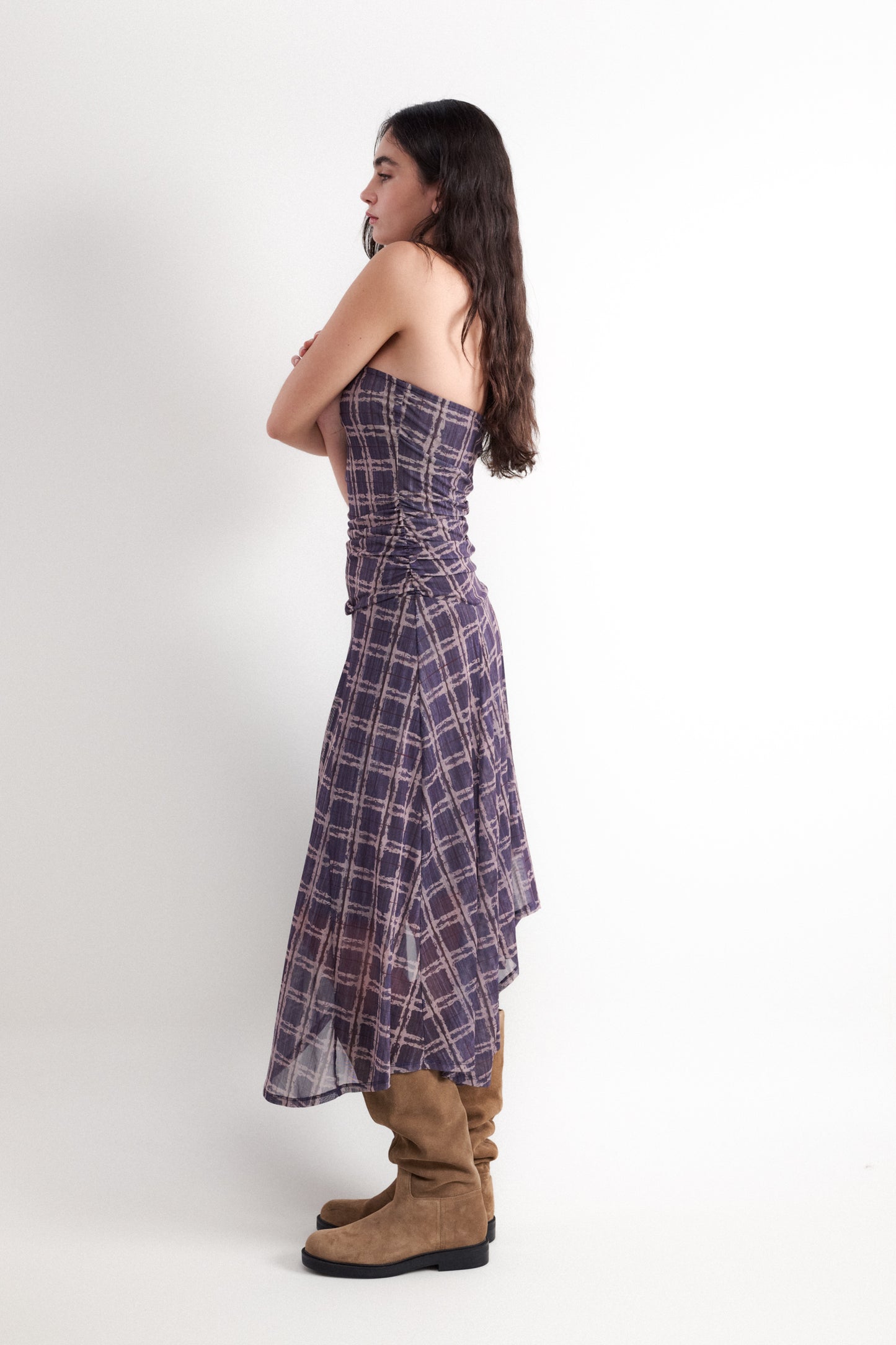 Plaid print dress