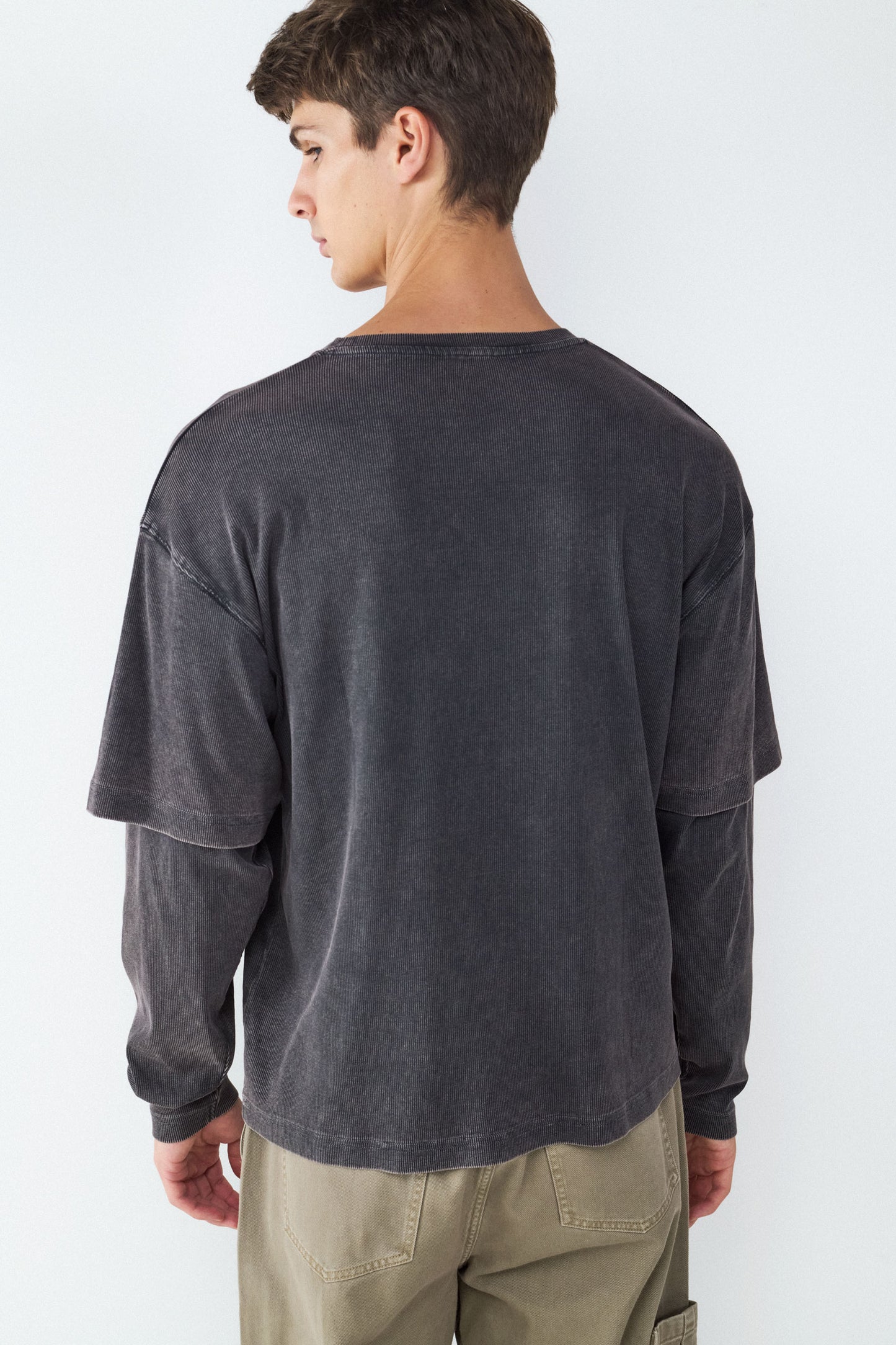 Camiseta Manga Larga Efecto Lavado