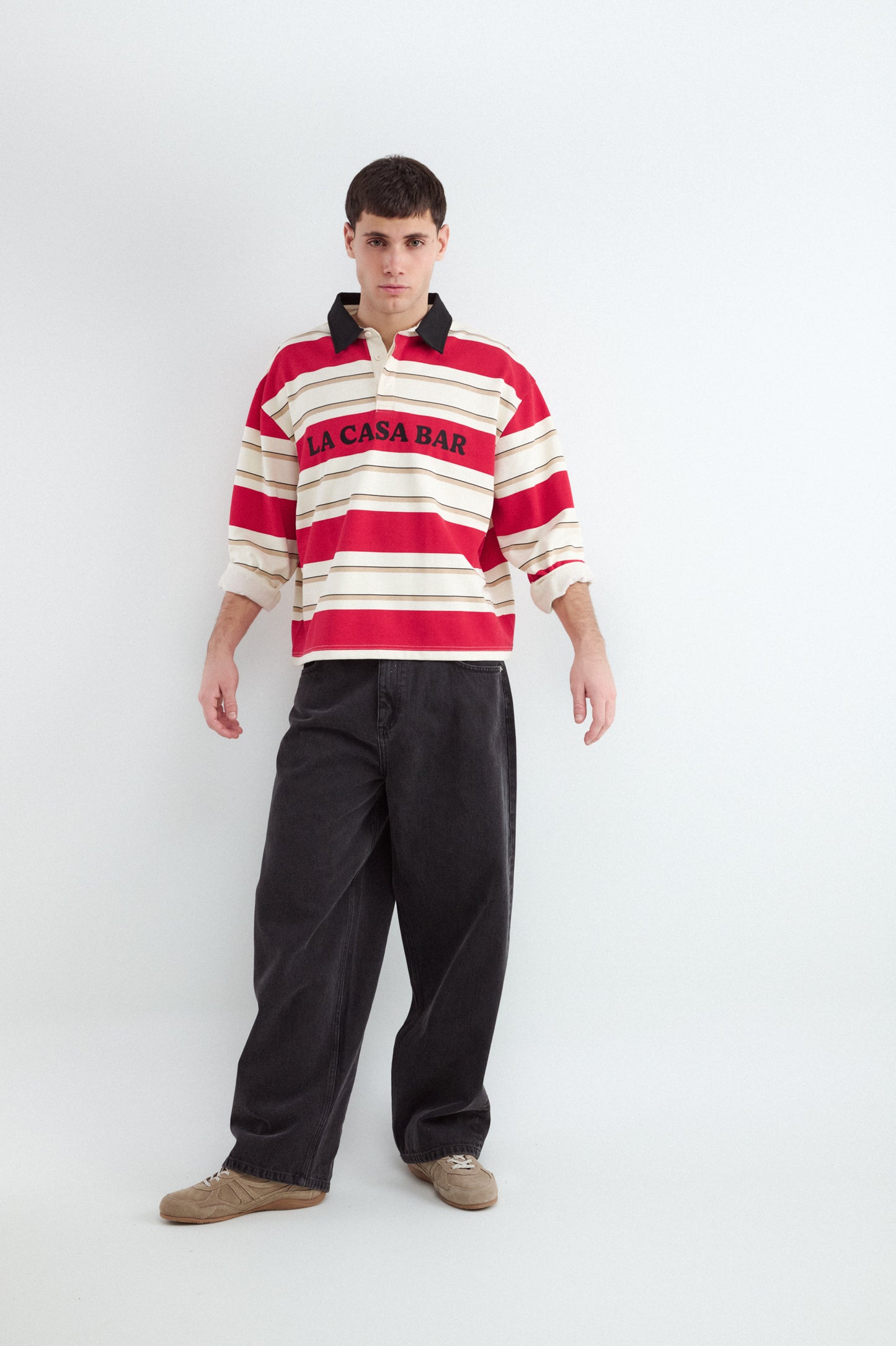 Sudadera Cuello Polo Stripped
