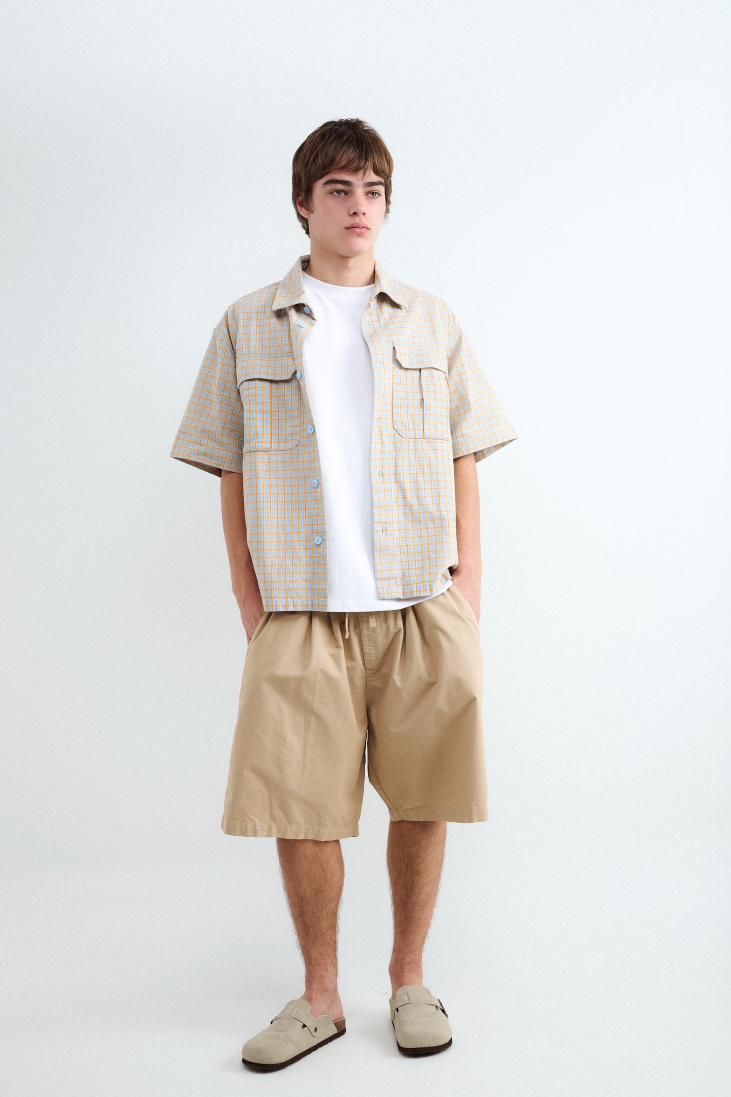 Short Sleeve Plaid Pocket Shirt