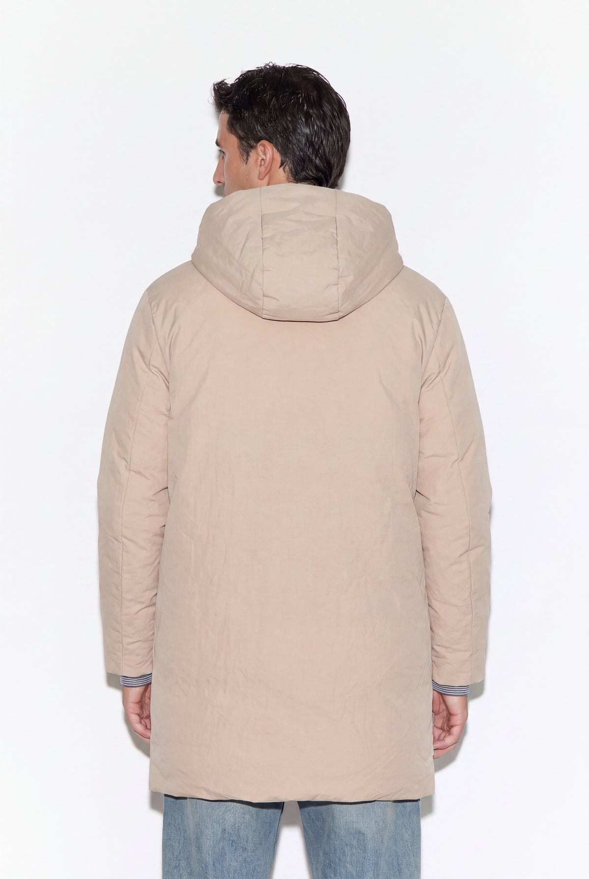 Puffer Hoodie Parka - Beige