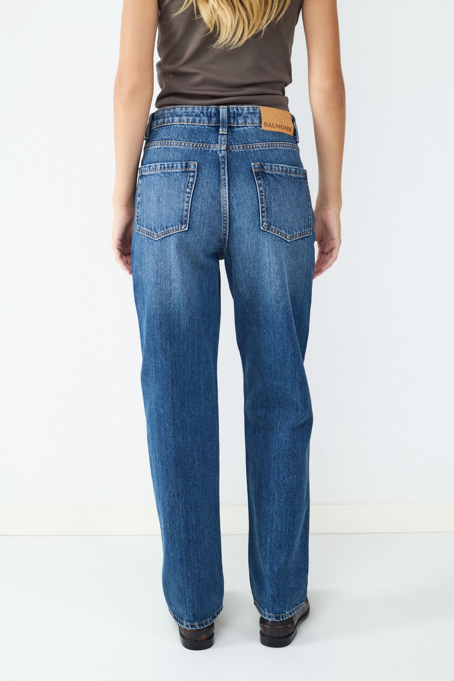 Jeans straight high rise