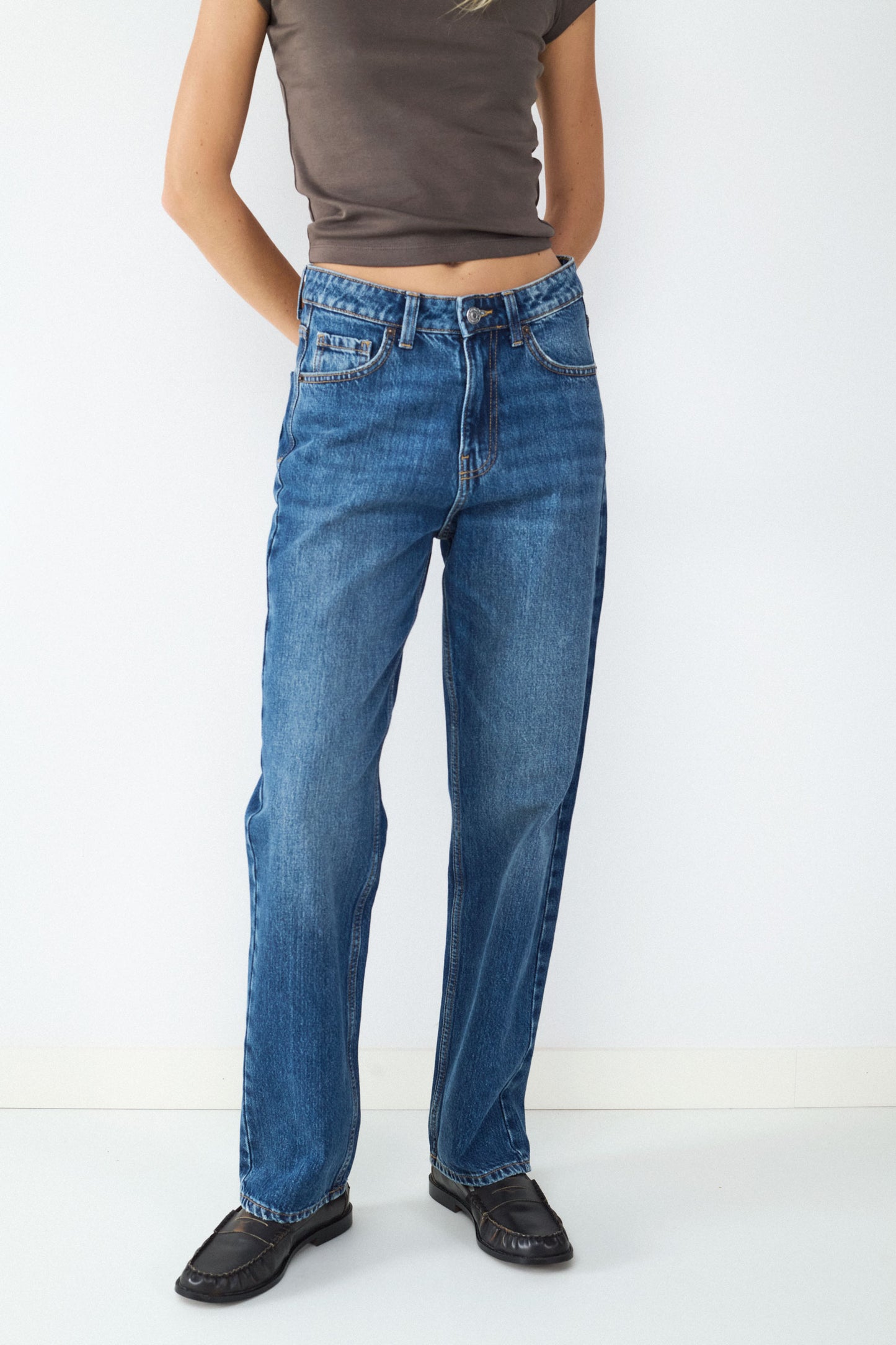 Jeans straight high rise