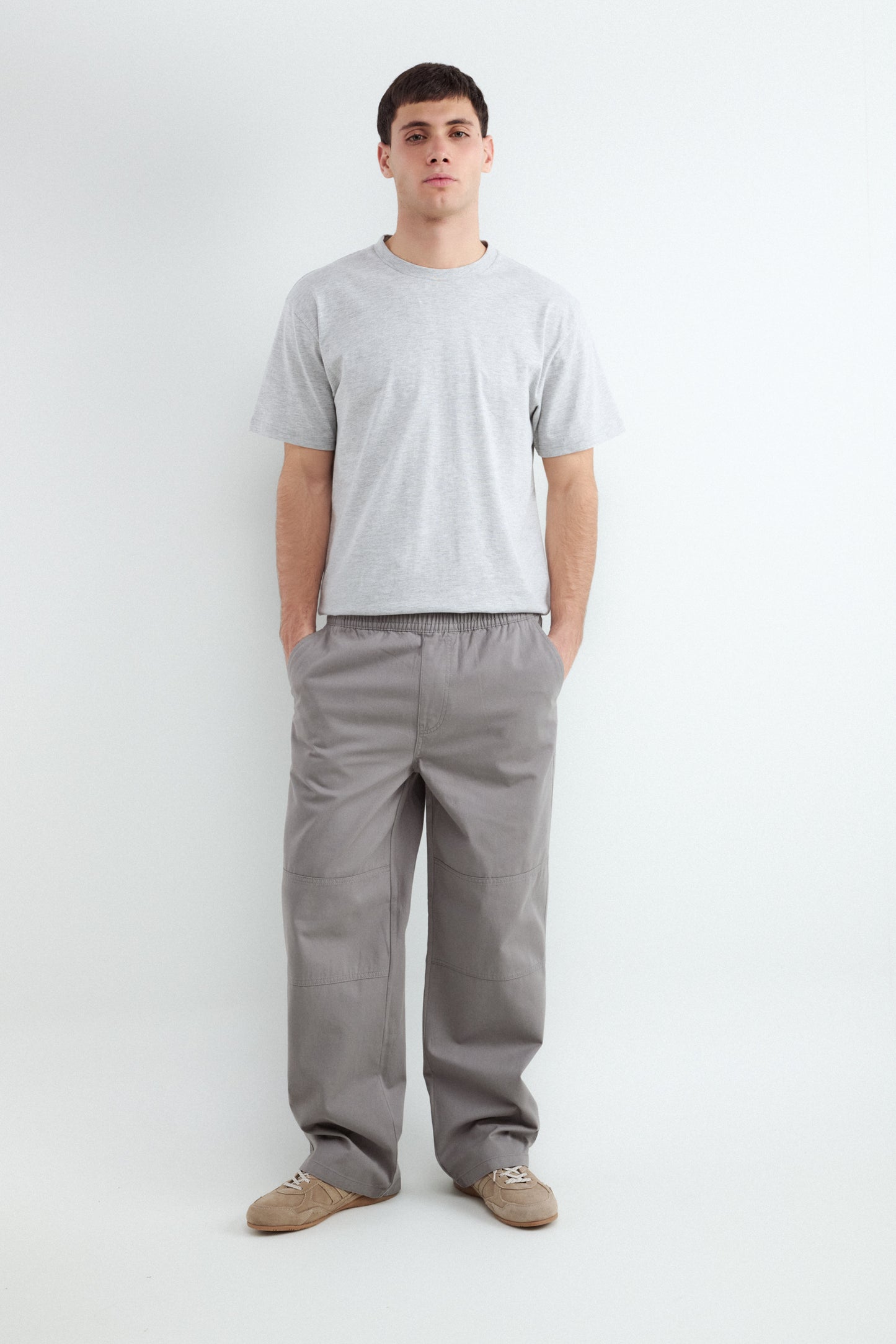 BAL TROUSERS STRAIGHT ELASTIC NACHO - Gray