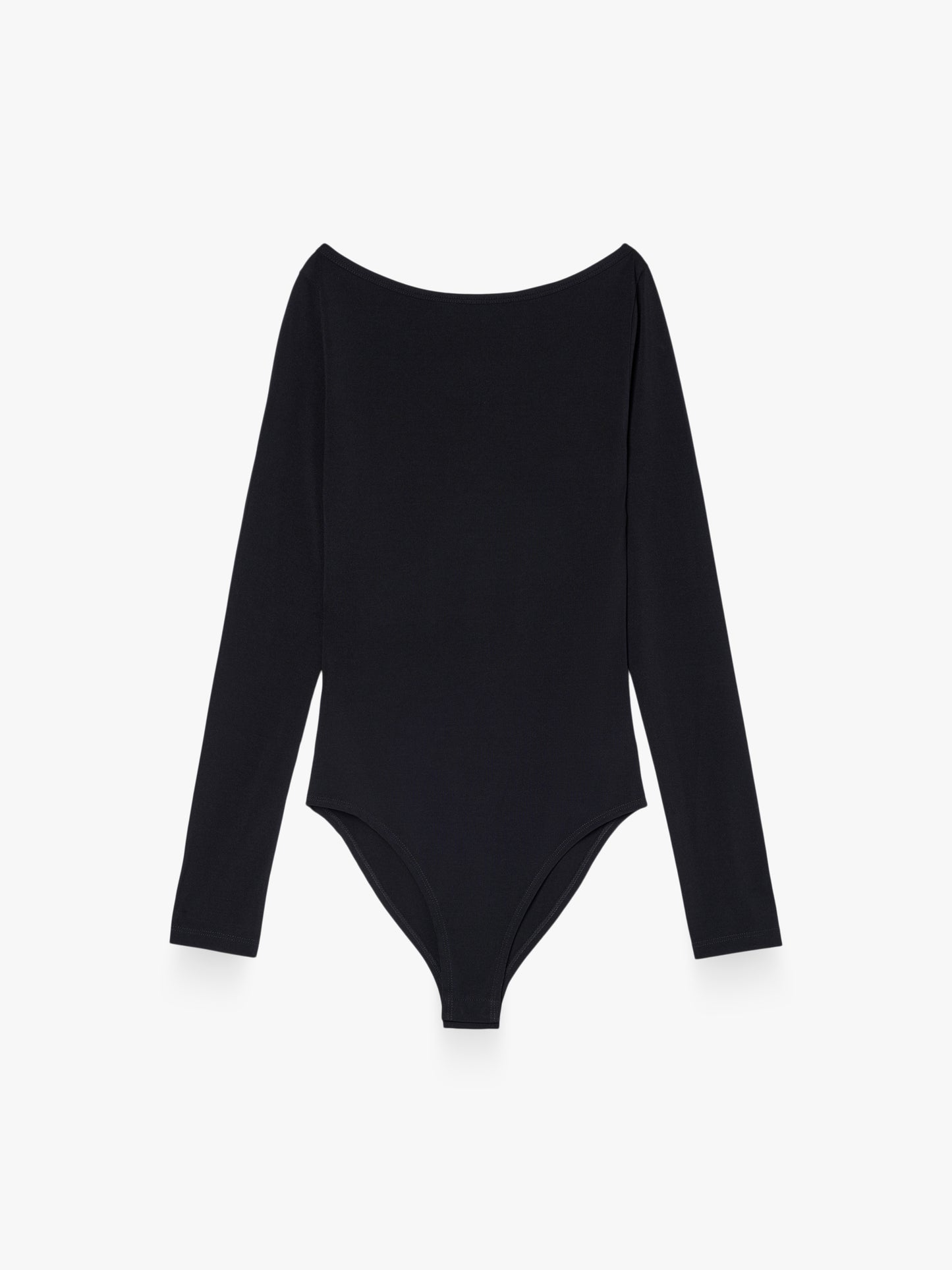 Long-sleeved boat neck bodysuit