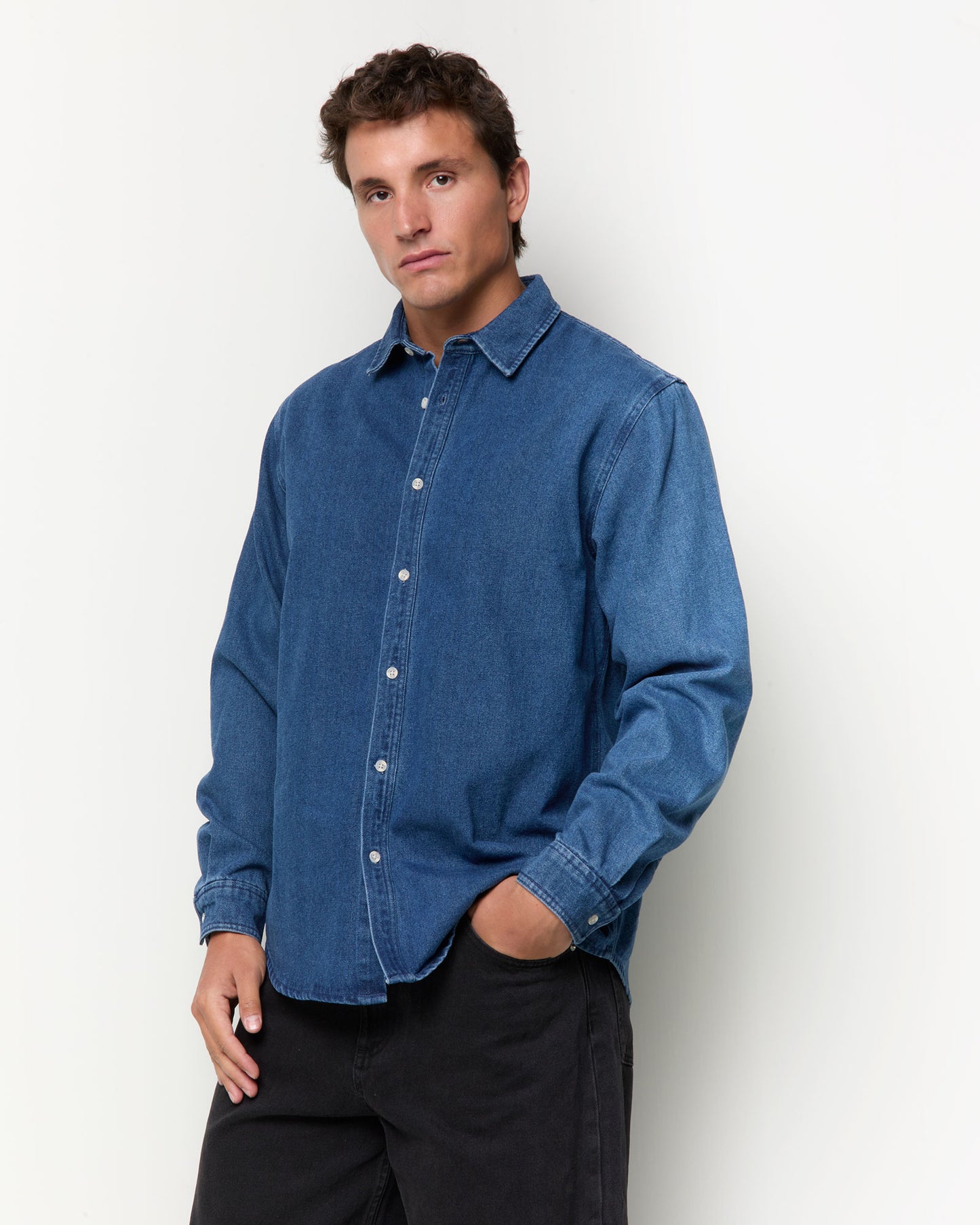 Camisa Manga Larga Denim