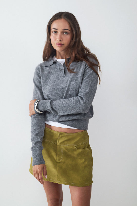 Polo neck knitted sweater