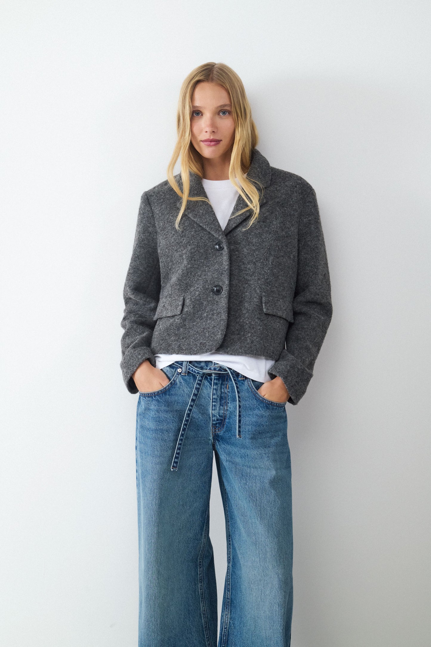 CHAQUETA CORTA EFECTO LANA