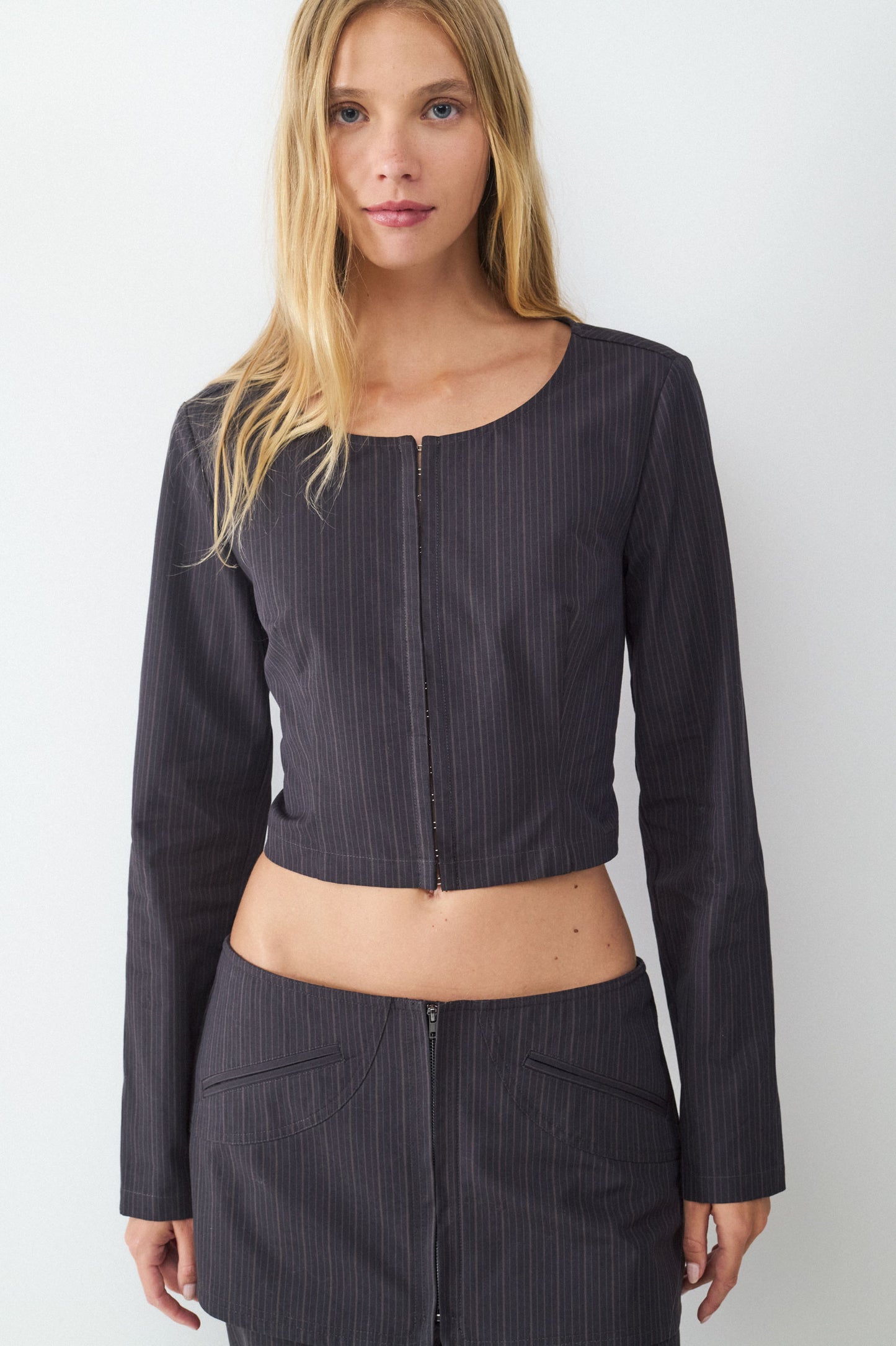 Chaqueta rayas entallada