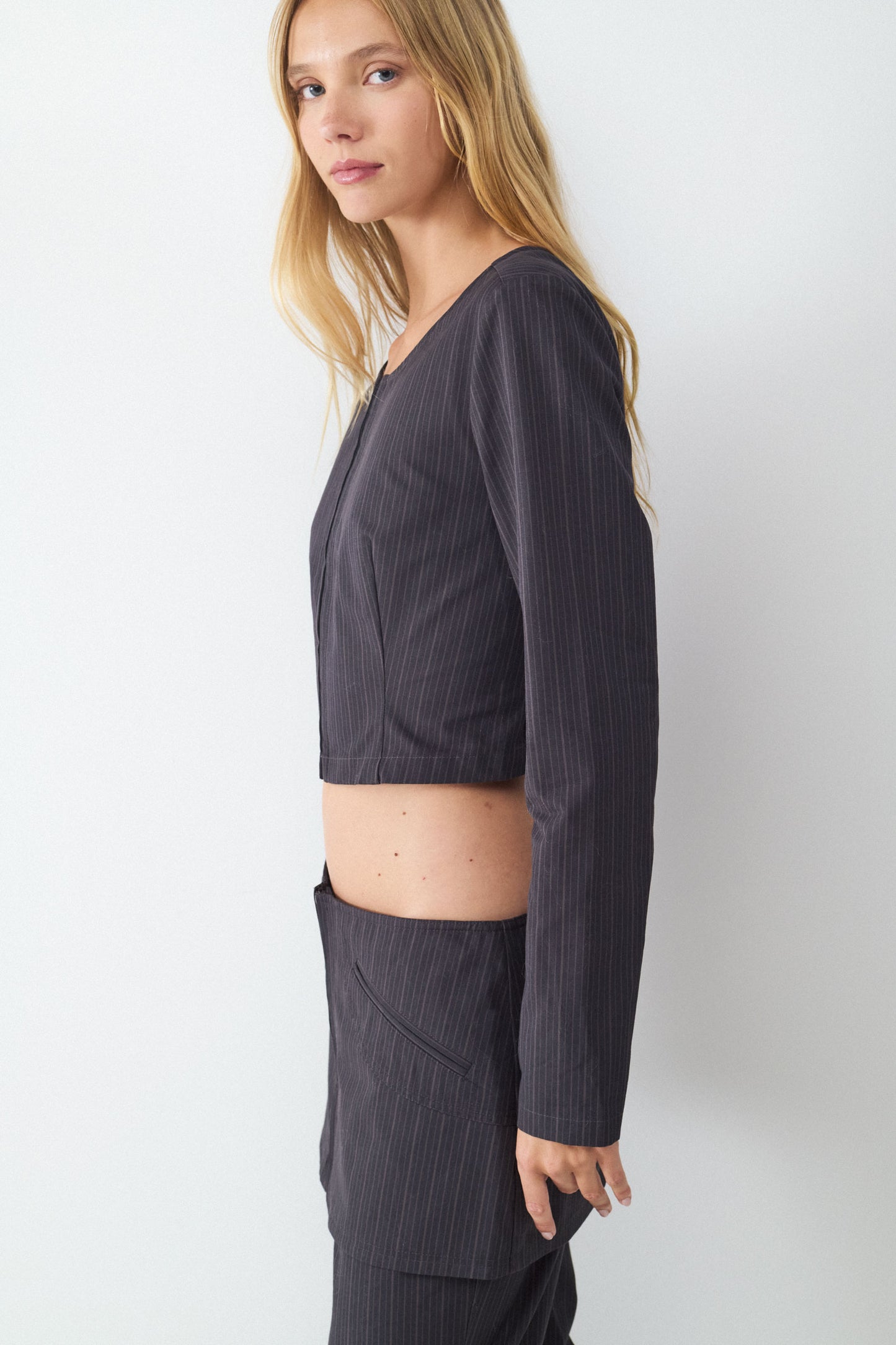 Chaqueta rayas entallada