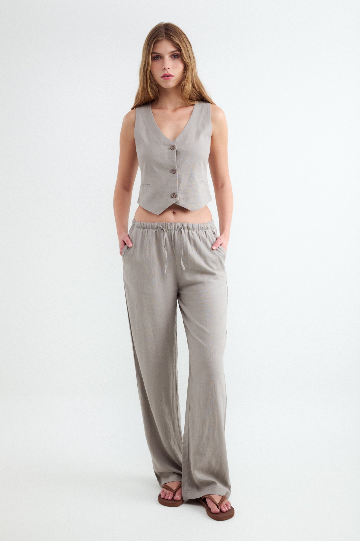 Pantalones Wide Leg Jogger rústicos