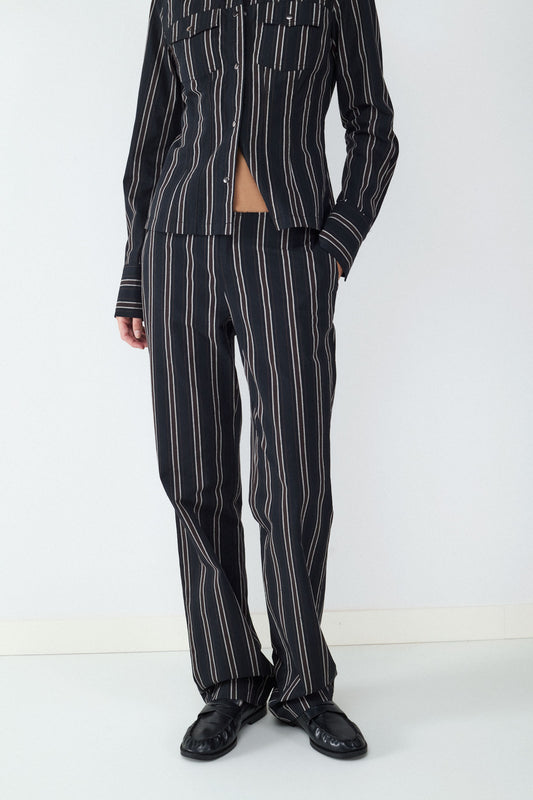 Straight striped trousers