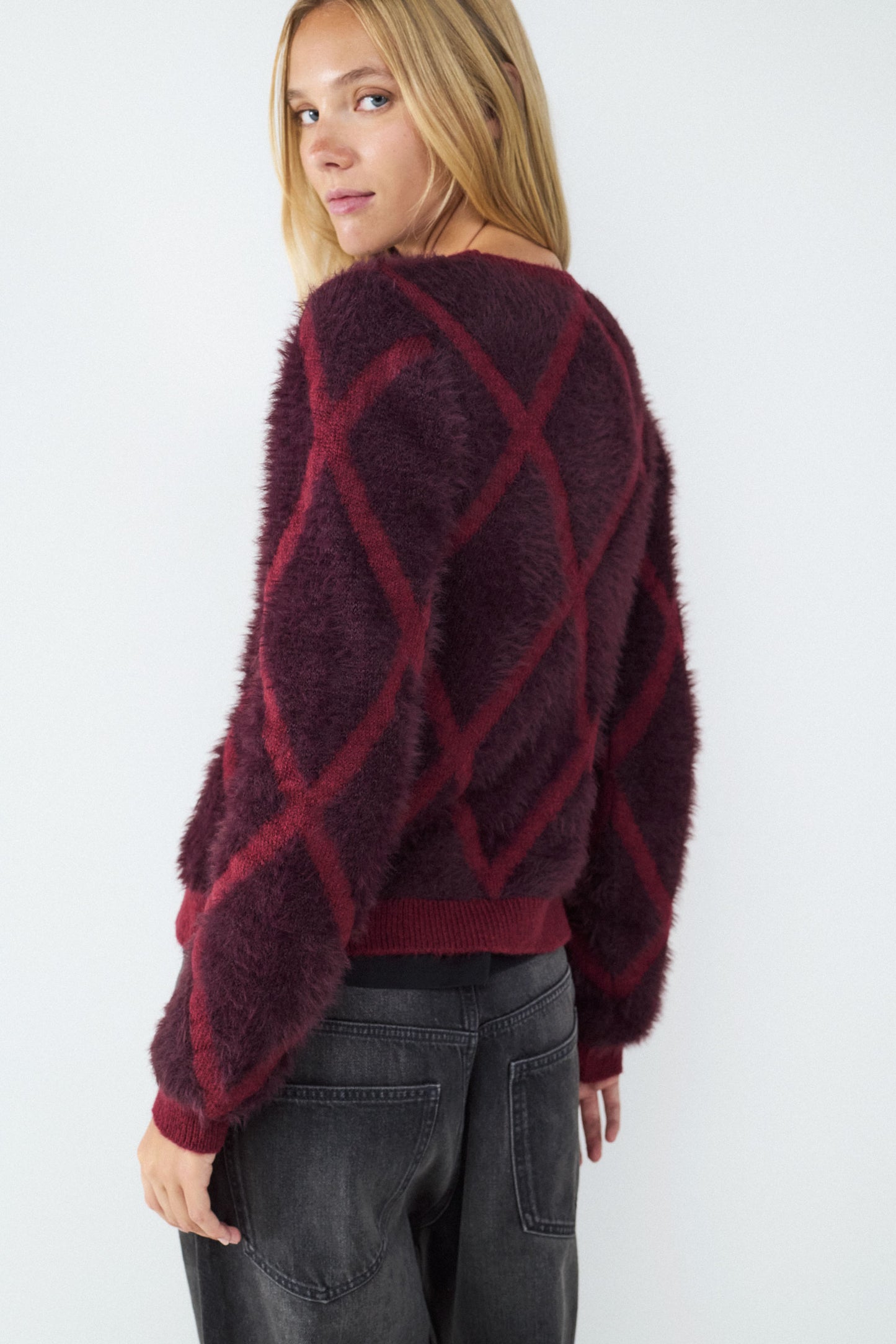 Cardigan escote pico estampado