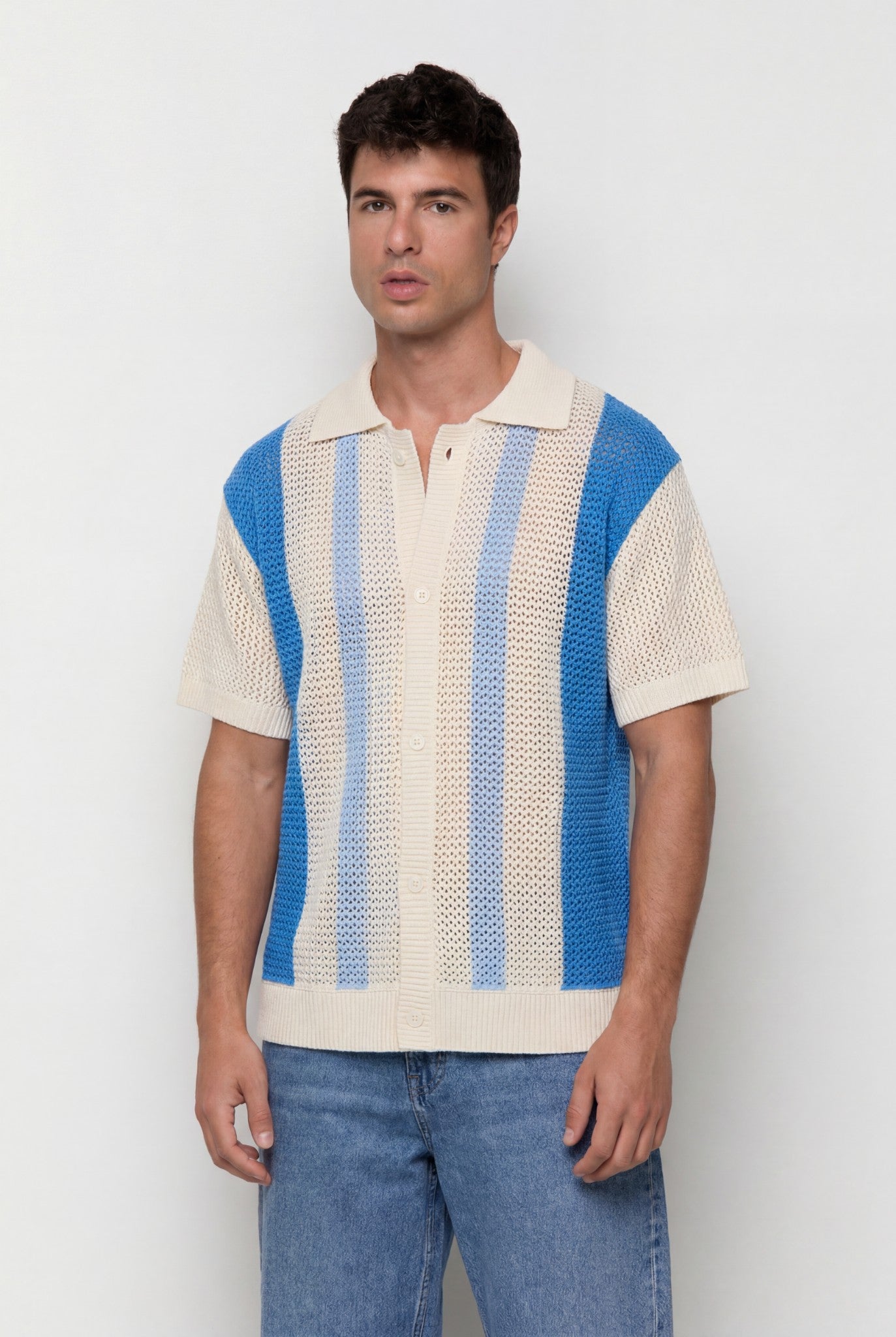 Crochet knit shirt