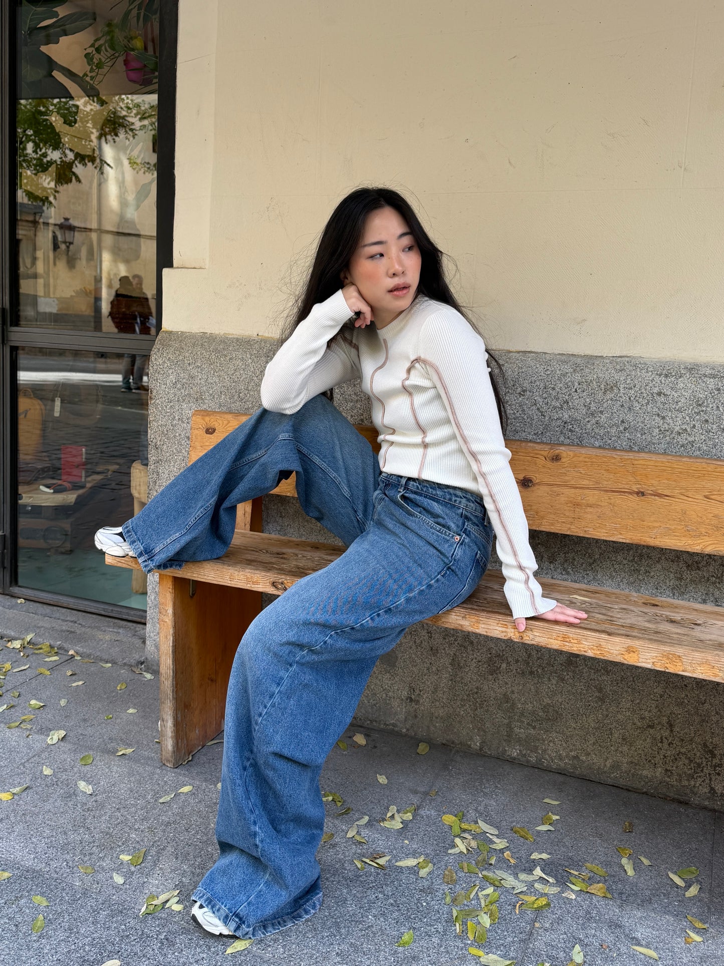 Jersey canalé costuras