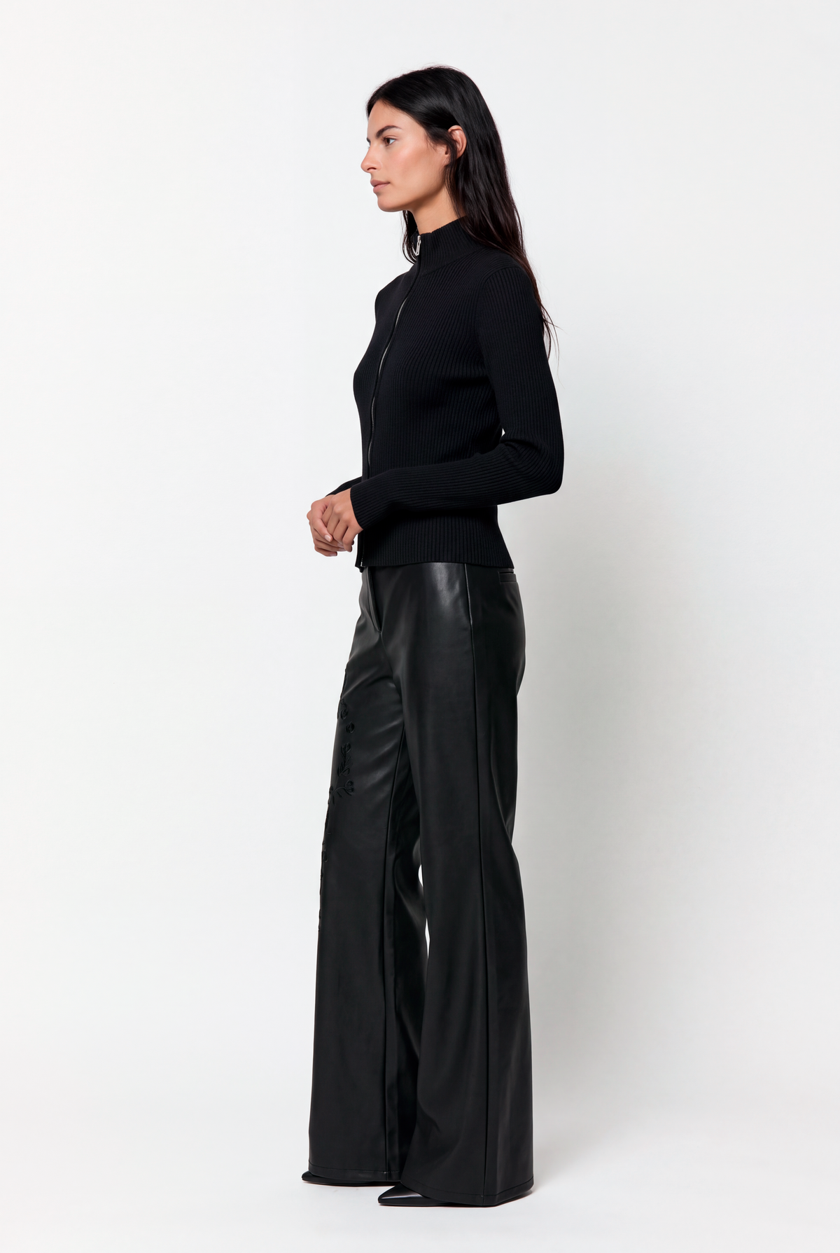 CAMISOLA DE MALHA BAL COM FECHO TOTAL - Preto