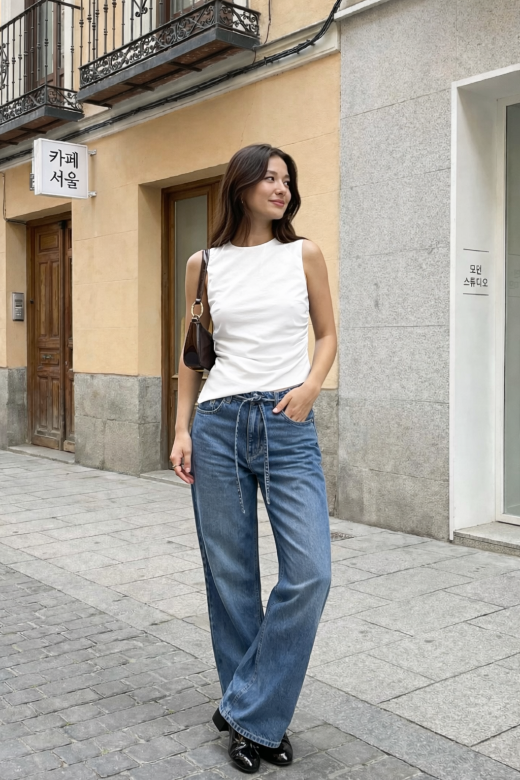 Top sin mangas popelín