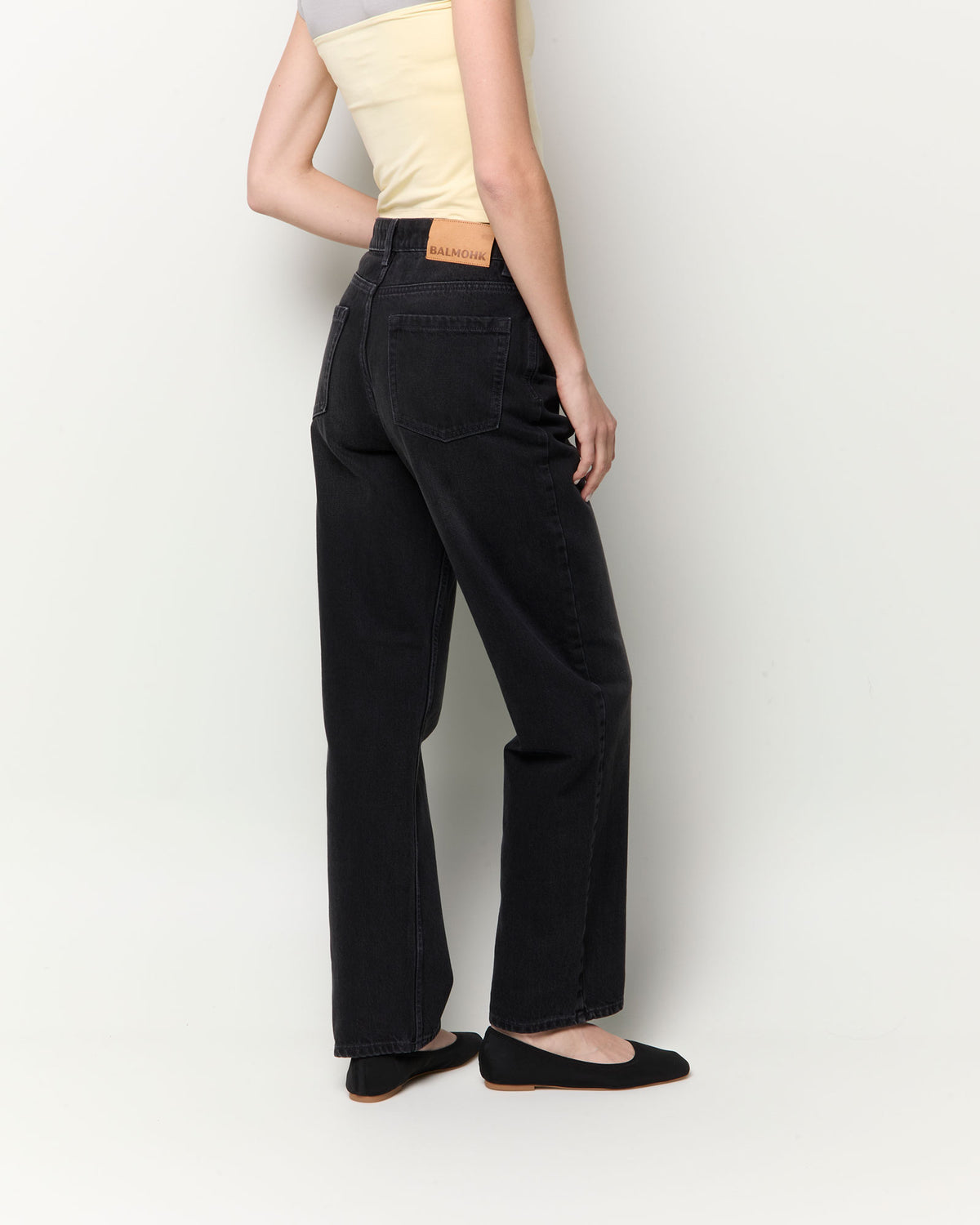 High-rise straight-leg jeans