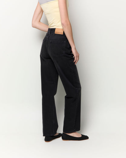 High-rise straight-leg jeans