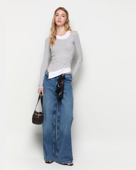 Jeans wide leg low rise