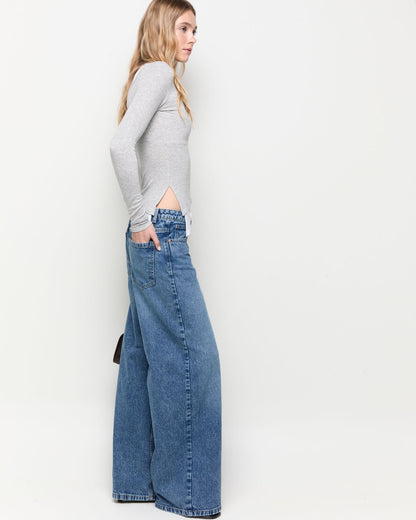 Jeans wide leg low rise
