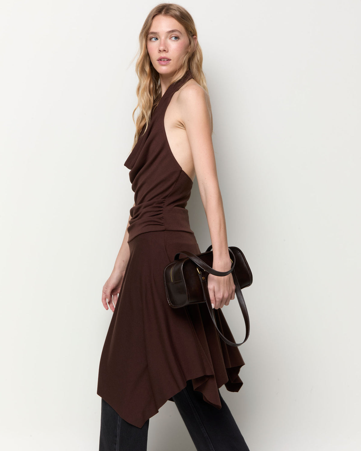 Draped halter dress