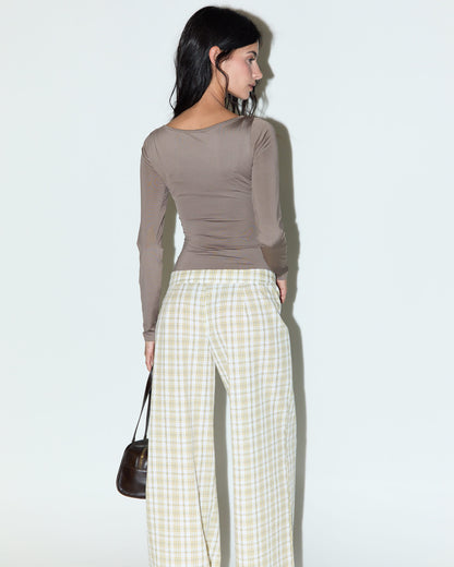 Pantalón Wide Leg Cuadros