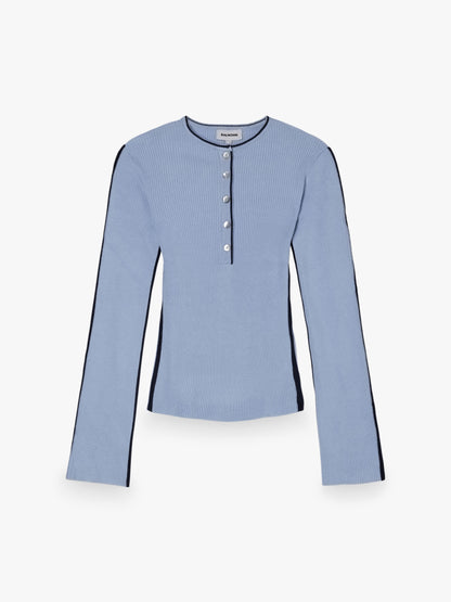 Jersey de punto botones contraste