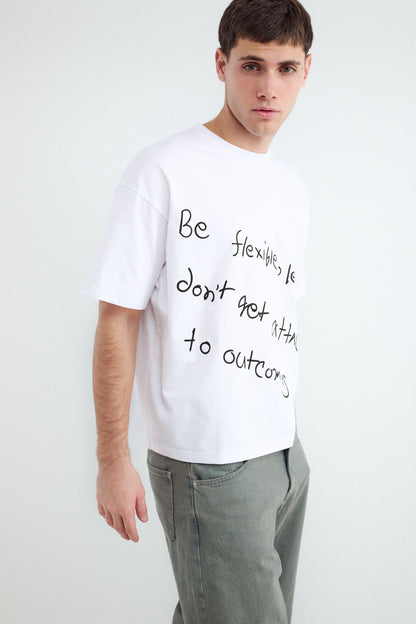 Boxy T-shirt with Text
