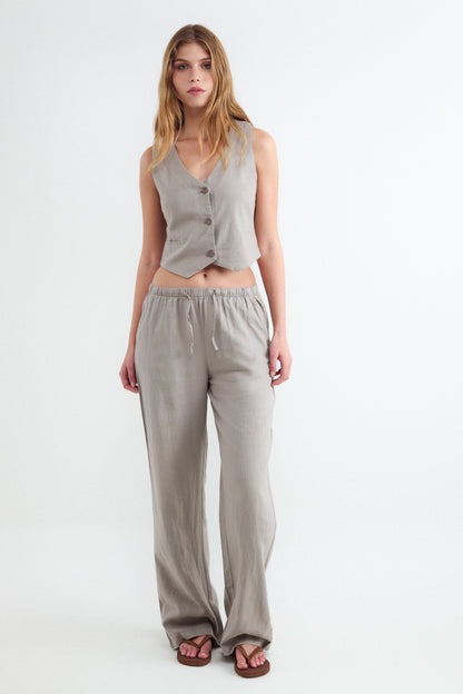 Pantalones Wide Leg Jogger rústicos