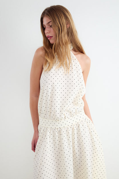 Vestido largo lunares