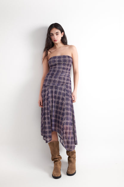 Plaid print dress