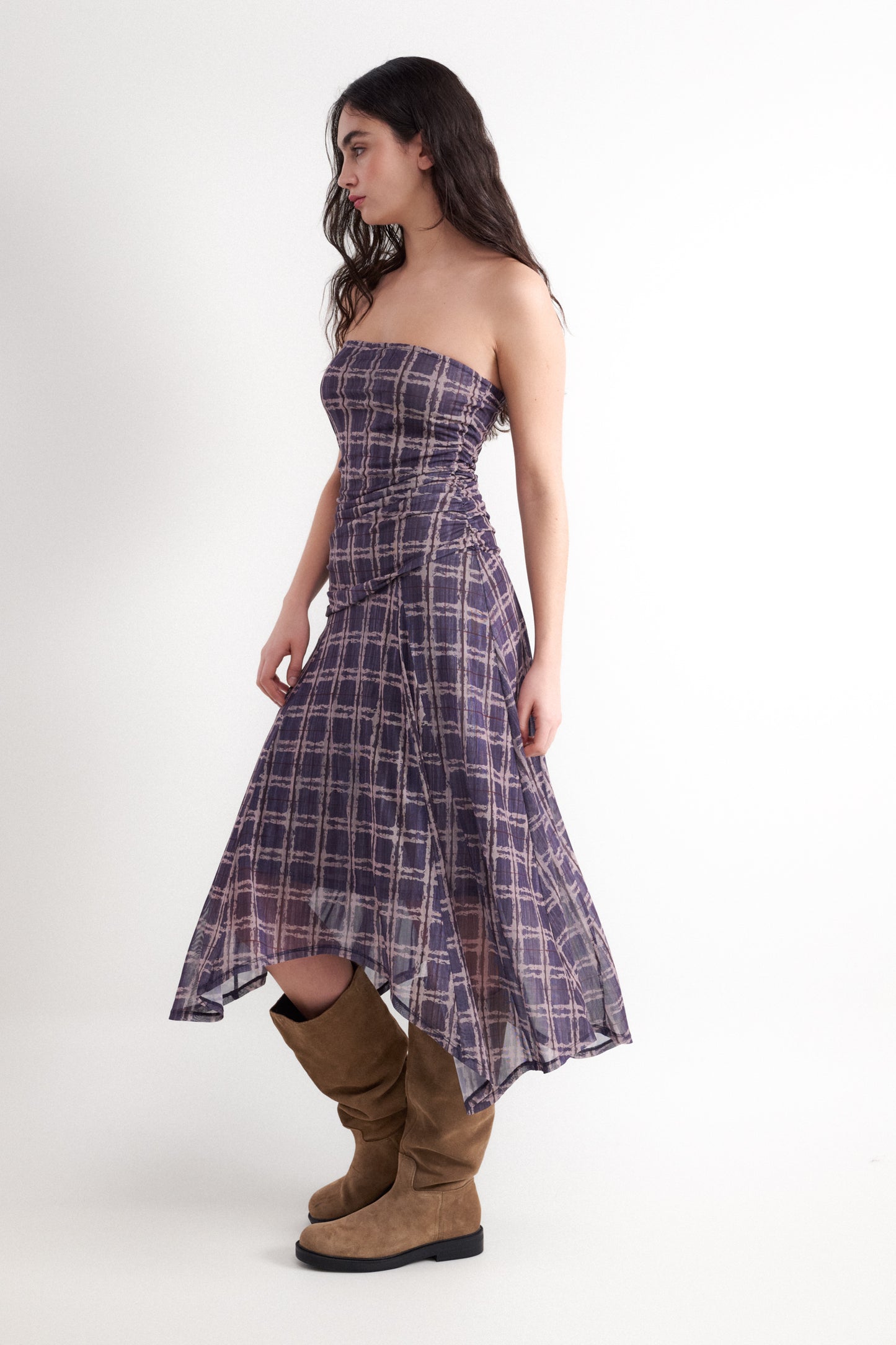 Plaid print dress