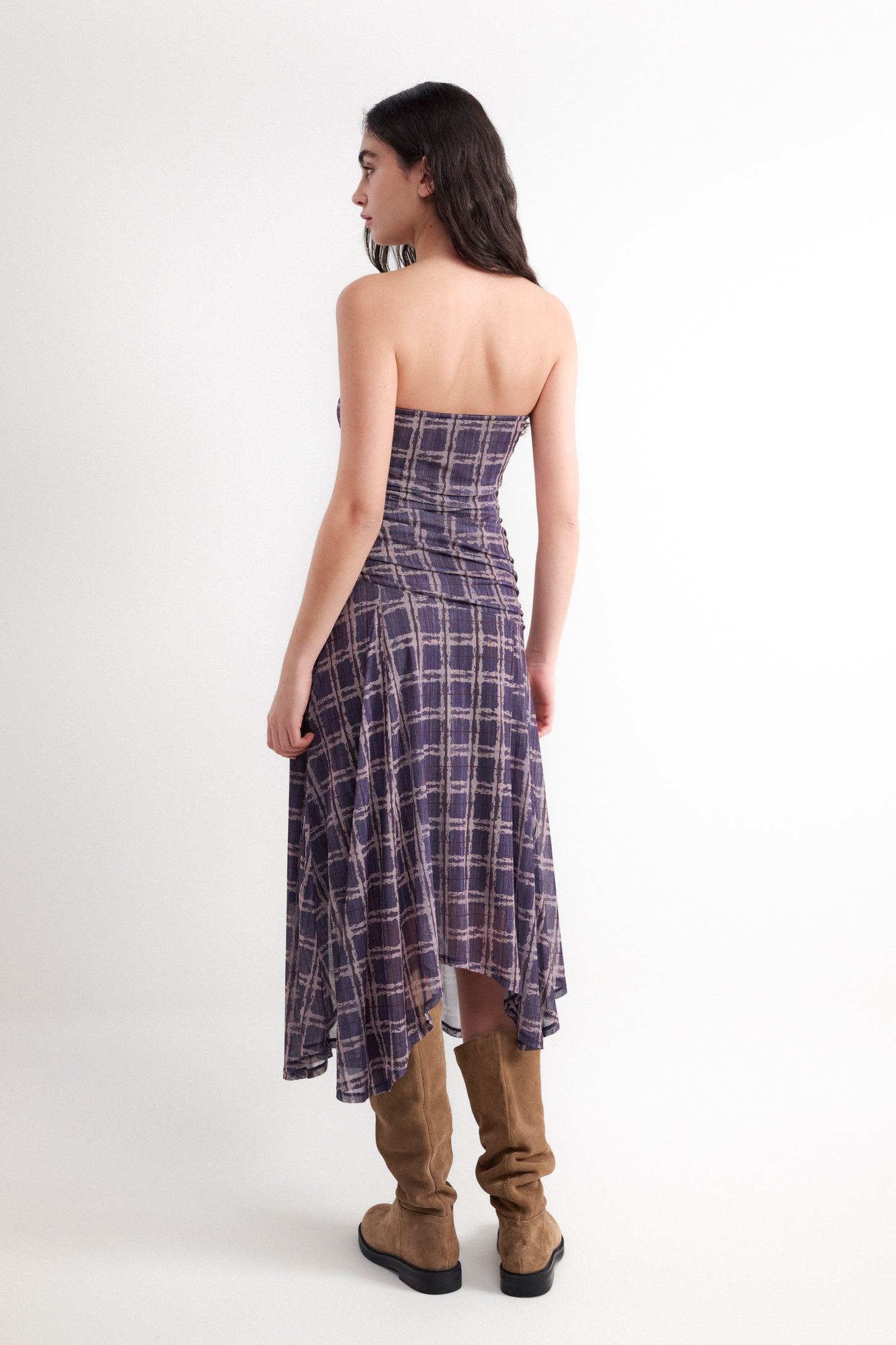 Plaid print dress