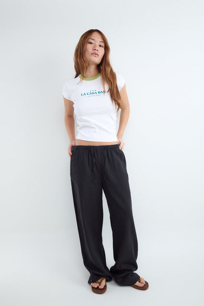 Pantalones Wide Leg Jogger Rústicos