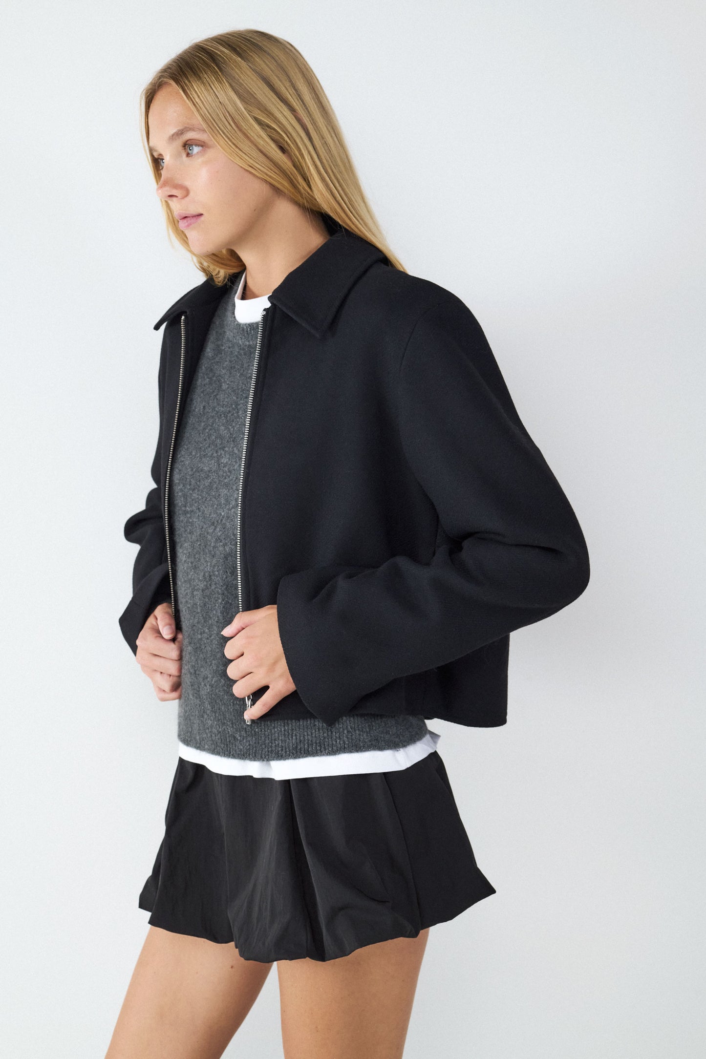 Chaqueta suave con cremallera