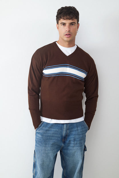 Jersey Cuello Pico Rayas