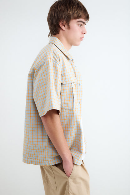 Short Sleeve Plaid Pocket Shirt