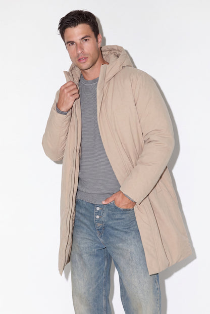 Puffer Hoodie Parka - Beige