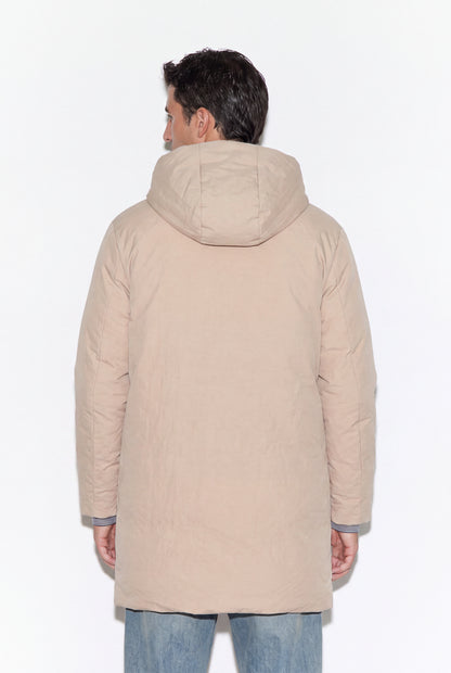 Puffer Hoodie Parka - Beige