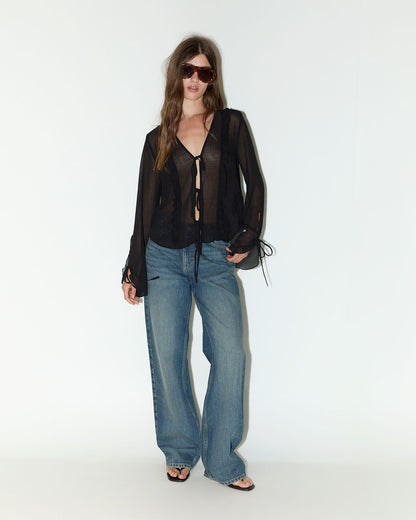 High-rise straight-leg jeans
